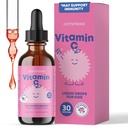JoySpring Vitamina C și zinc pentru copii, Elderberry lichid Supliment 