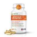 INVITA L-Metilfolat + B Balanţa - 5-MTHF, B6, B2 & B12 Metilcobalamină B Complex - 60 capsule - Rezistenţă profesională Folat de metil activ - non OMG, gluten liber, fără file (7,5 mg)