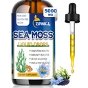 Sea Moss Drops, Irish Liquid Sea Moss Gel Supplement with Black Seed Oil, Shilajit, Elderberry, Brodock Root, Spirulina, Bladderwrack for Digestion Health, Non-GMO, 2 Fl Oz