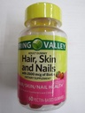 Spring Valley Adult Hair, Piele, Nails, 2500 mcg Biotin, Căpșuni, 60 Gummies (Pachet de 2)