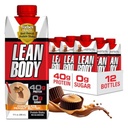 Lean Body Ready-to-Drink Proteine Shake, 40g Proteine, Whey Blend, 0 Zahăr, Gluten Free, 22 Vitamine & Minerale, (Cost reciclabil & Lid - Pachet de 12) LABRADA (Chocolate Peanut Butter)