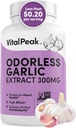 Extract de usturoi Odorless - Allicen-Rich 300 mg Suplimente Herbal Usturoi pentru inimă, ficat, şi suport imunitar I non-GMO, Gluten-Free, Vegan - 90 capsule de usturoi