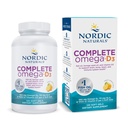 Naturale nordice Complete Omega-D3, Aroma de lamaie - 120 Geluri Soft - 565 mg Omega-3 + 70 mg GLA + 1000 UI Vitamina D3 - EPA & DHA - Piele sanatoasa, Cognition, Mood pozitiv - Non-GMO - 60 Serviri