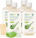 AloeCure USDA Organic Aloe Vera Juice Made In cadrul 12 Hrs de recoltare - Pur Aloe suc natural Digestive Supliment pentru a sprijini Digestia, Sistemul imunitar și Aciditatea stomacului echilibrat, 4 x 500ml sticle
