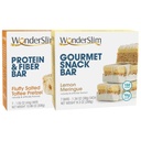 WonderSlim Fluffy Salted Toffee Protein & Fiber Bar și Lemon Meringue Gourmet Snack Bar Bundle