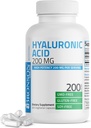 Bronson Acid hialuronic 200 MG High Potentity Joint Health & Healthy Skin Support, Non-GMO, 200 Capsule vegetariene