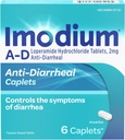 Imodium A- D Diaree Relief Caplete cu clorhidrat de loperamidă, medicamente anti- diareice pentru a ajuta la controlul simptomelor diareei datorate diareei acute şi a călătorilor, HSA/ FSA eligibile, 6 ct