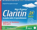 Claritin 24 Ore Comprimatele de alergie non-drowsy, 10 mg, 5 Count (708164)