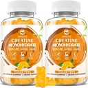 Creatine Monohidrat Gume pentru bărbaţi şi femei, Masticuri Creatin Monohidrat pentru forţă musculară, Muscle Builder, Energie Boost, Zahăr gratuit, Vegan, Mango Flavor-120 Conte