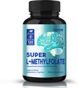 L Methylfolat 15mg, Forţă profesională Methylfolat Supplement Mood, Nervie, Methylfolat Capsule optimizate L-Metilfolat, Non-GMO, Gluten-Free, 5-MTHF, 120 capsule