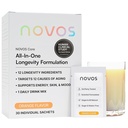 NOVOS Core Longevity Mix, Anti-Aging Supliment, Pachet de praf de bautura Aroma portocalie - Suport pentru piele, Energie, Mood, Sleep and Cognition Support - 30 Serviri