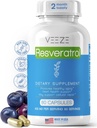 VEEZE Resveratrol Supliment 600mg 60 capsule & 60 Servings - Made in USA Resveratrol natural si organic - bogat in antioxidanti si trans Resveratrol pentru suport bine-fiind - Premium organic Resveratrol