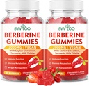 2 Packs Berberine Gummies,Sugar Free 2000mg High Potenta Berberine HCI Supliment, Plus Ceylon Scorțișoară, Milk Thistle pentru femei și bărbați, Sistem imunitar și suport metabolic - 120 Gumies