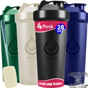 4 PACK, 28 oz Sticle Shaker cu fluiere puternice de sârmă pentru amestecuri de proteine 