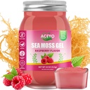 ACEYO (18 OZ) Irish Sea Moss Gel Organic Raw Vegan Aroma de zmeură 102 Vitamine și minerale Wild recoltat non-GMO Immune Defense Booster tiroida suport digestiv