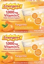 Emergen-C 1000mg Vitamina C pulbere, cu antioxidanți, vitamine B și electroliți, suplimente de vitamina C pentru suport imunitar, Cafeina băutură fără amestec, Tangerine Aroma - 60 Conte/2 lună de aprovizionare