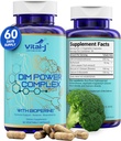 4-in-1 DIM Potent Complex 300mg - Estrogen echilibru și metabolism, Energie și Menopauză Supliment cu Bioperine (x4), calciu și extract de broccoli - pentru femei și bărbați 60 Serviri