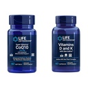Extensie de viaţă Super Ubichinol CoQ10 cu suport mitocondrial îmbunătăţit & Vitamine D şi K cu mare-iod, vitamina D3
