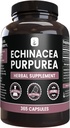 INGREDIENTE ORIGINALE Echinacee Purpurea (365 capsule) Fără magneziu sau fillere de orez, întotdeauna pure, verificate