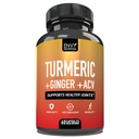 Envy Nutrition Turmeric & Ginger Supliment Capsule cu cidru de mere - Imunitate îmbunătățită și suport metabolic - 95% Curcuminoide, Bioperine (Ardei negru) pentru absorbție superioară - 60 Capace