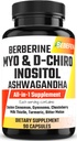 Myo-Inositol & D-Chiro Inositol Capsule cu Ashwagandha, Berberine, Scorțișoară, Gymnema, Chasteberry, Milk Thistle, Turmeric, Bitter Melon - 90 capsule