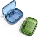 2 Pachet 3 Compartiment cutie pilula mici, Cada dovezi de umiditate, Organizator de călătorie pentru pungi de buzunar, Daily Portable Medicine Vitamina Container, ulei de pește și depozitare supliment