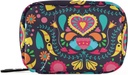 Travel Pill Organizator Săptămânal mici drăguț cutie de pastile 7 zile Pilula caz Deținătorul de vitamine Pilula Organizator (Black Floral Heart)