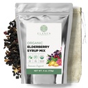 Elan Naturals Organic Elderberry Syrup Kit, Makes până la 24 oz, Includes Natural Cotton Brew Bag, USDA Certified Organic Elderberberries and Immune Support Herbs, Bulk Kit, 4 oz. (113g)