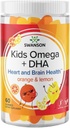 Swanson Kids Omega + DHA Gumies - 60 Gume - Brain and Heart Health Support for Children - Natural and Delicious