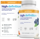 De înaltă definiție Creier + Vitamine ochi pentru memorie, Focus & Concentrare, Lutein & Zeaxantină (25mg/5mg) pentru a proteja ochii de lumină albastră și ecrane, Supliment de bilberry pentru ochi pentru a sprijini BDNF