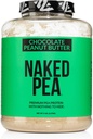 NAKED Pea - Proteina de unt de arahide de ciocolata de la ferme din SUA si Canada, cacao organica, zahar organic de nuca de cocos - Fara OMG-uri, fara soia, si gluten gratuit, ajuta la crestere si recuperare - 52 Serviri