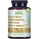 De ce nu Natural 4-in-1 negru organic Maca Root, Ashwagandha, Schinduf, Panax Ginseng Capsule, Supliment pentru bărbaţi şi femei