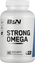 NUTRIŢIE DE PERFORMANŢĂ BARE, BPN ulei de peşte puternic Omega Gel moale, 1290 mg ulei de peşte pe capsulă, peşte prins sălbatic, susţinut, certificat IFOS