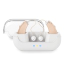 Ajutor auditiv OTC cu anularea zgomotului pentru pierderea auzului,Ajutoare auditive Digitale pentru Seniori &Adulți,Amplificator de auz sonor personal invizibil cu controlul volumului (Brown)