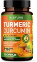 Curcumină cucurcumină cucurcumină 1965mg cu extract de ardei negru ghimbir & BioPerine - Absorbție ridicată 95% Curcuminoide pentru suport comun și antioxidant - non-GMO, gluten-gratuit, Vegan - 120 capsule supliment vegetal