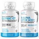 Fuziunile naturale GlyNAC-ET (60 capsule) - R Acid alfa lipoic 600 mg (60 capsule) - Anti- Aging Bundle