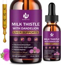 Milk Thistle Supplement for Liver Cleanse Detox & Repair, Liver Detox Drops with Organic Milk Thistle Seed, Artichoke Extract, Dandelion, Turmeric and Vegan, Non-GMO, Gluten-Free (2 Pack, 1 Fl Oz)