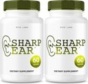 Rize laboratoare Capsule Sharp Ureche, Pastile Sharp ureche pentru audiere clară, Sharp Ureche Suplimentul pentru a restabili Hear Health, Sharp ureche avansat Formula Putere maximă (120 capsule) (Pachet de 2)