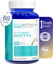 Pe bază de plante Pure Biotin Supliment capsule- Suport unghii mai puternice și creșterea părului îmbogațit cu Sesbania Grandiflora semințe de floarea-soarelui Amla Beetroot & Spanac - 60 Veg capsule