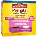 Natura făcut vitamine prenatale Softgels + capsule de colină, acid folic + DHA + colină, 60 vitamine prenatale pentru femei, 60 capsule de suplimente de colină, 60 zile de aprovizionare