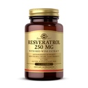 Solgar Resveratrol 250 mg cu extract de vin roșu - 30 Softgels - Suport antioxidant - non-GMO, gluten gratuit, lactate gratuit - 30 Serviri