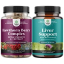 Capac de extra rezistenta Capsulele Hawthorn Berry - Extract Digestie si inima Suplimentul de sanatate si ficat curata si dezintoxicare Formula - Suplimentul de suport pentru ficat plante