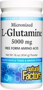 Natural Factors Micronized L-Glutamine 5,000 mg Powder - Easy Absorption Gut Health Support Supplement - Powder Amino Acid Supplement Supports Muscle Recovery - 16 oz (90 Servings)