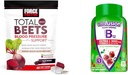 Force Factor Total Beets Suportul pentru presiunea sângelui cu extract de semințe de struguri și Vitafusion Putere suplimentară B12 pentru energie, Gume aromate de cireșe