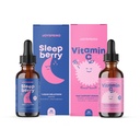 JoyPrimavara picaturi de vitamina C pentru copii - Suport imun cu zinc și Elderberry & SleepBerry Melatonina pentru copii cu Elderberry