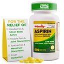 Doza scăzută de aspirină 81 mg pentru adulţi - Durere Reliever pentru Reducere Mici Dureri & Febră - Comparativ cu Ingredientul activ din Bayer - Aspirină acoperită enterică cu concentraţie scăzută - 500 comprimate