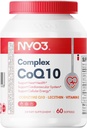 CoQ10 200mg cu Lecitina si Vitaminele E, Ultra mare absorbtie, Antioxidant pentru sanatatea inimii si producerea de energie, Continut mare de Coenzime Q10, Gluten gratuit, non-GMO, 60 zile de aprovizionare