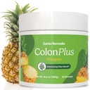 Santo Remedio Colon Plus, Colon Cleanser, Dietary Psyllium Husk Fiber and Probiotics Supplement, 30 Servings, Ananas Flavor