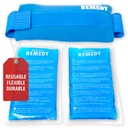 Perfect Remedy 2-Pack Gel pachete de gheață pentru leziuni cu capac curea, flexibil la rece flexibil, Soothing pachete de gheață moale pentru ajutor în condiții de rănire, Alternative la sticle de apă fierbinte (albastru, regulat)