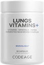 Codeage Lungi Vitamine, A, C, D, E, B6, Milk Thistle Lung Supliment, Zinc & Magneziu, Cordyceps, Reishi, Chaga, Poria, Tylophora, Ginger, Peppermint Leaf Organic Herb Cleanse - Non-GMO - 90 capsule